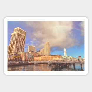 Rainbow over The Ferry Sticker